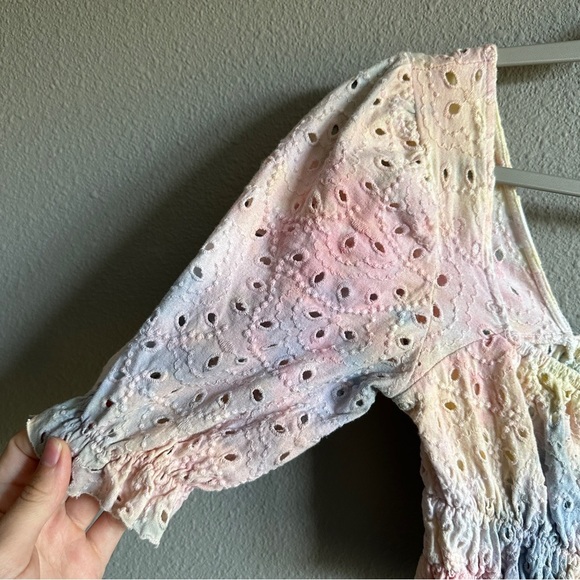 Urban Outfitters Tie Dye Puff Sleeve Crop Top XS - Picture 5 of 12
